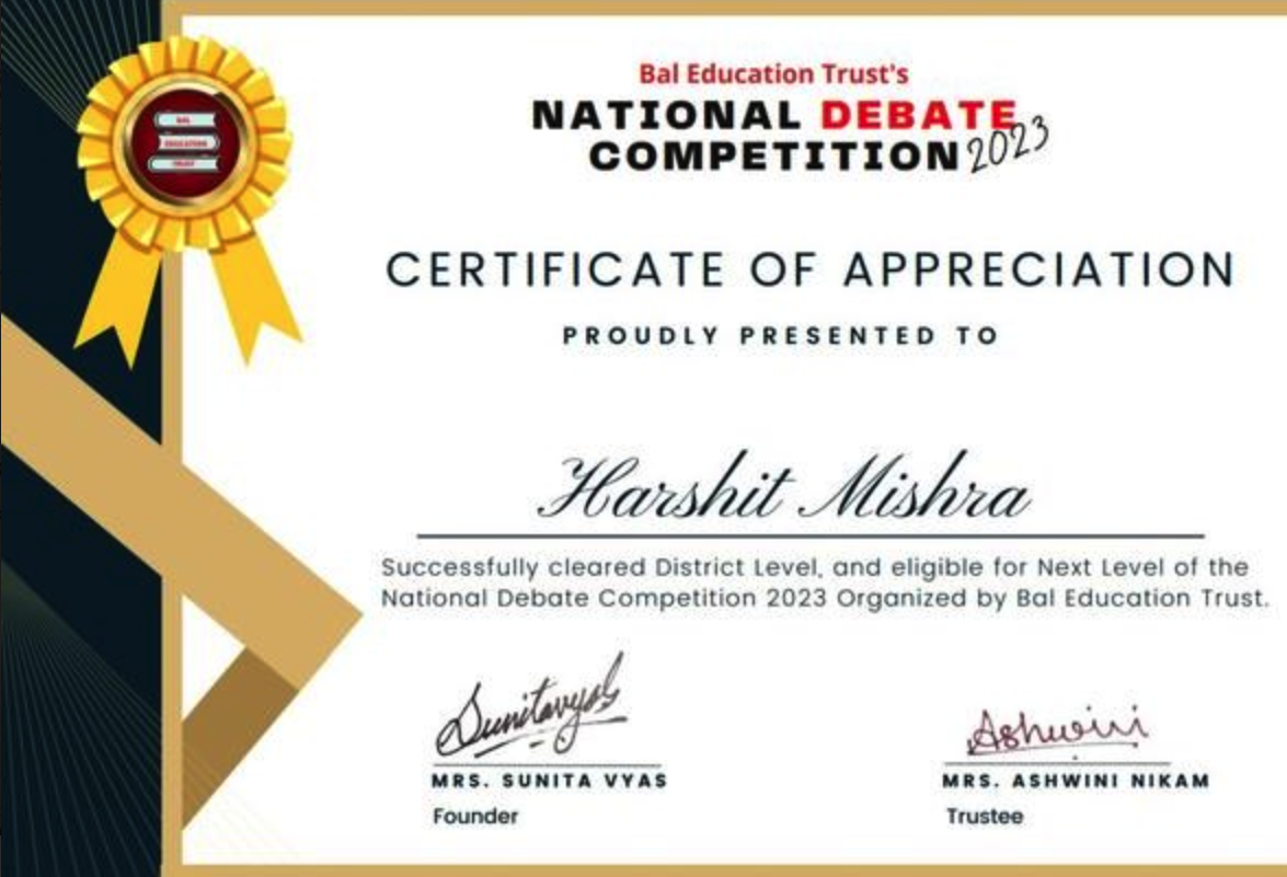 Voice of Logic: District-Level Achiever in National Debate