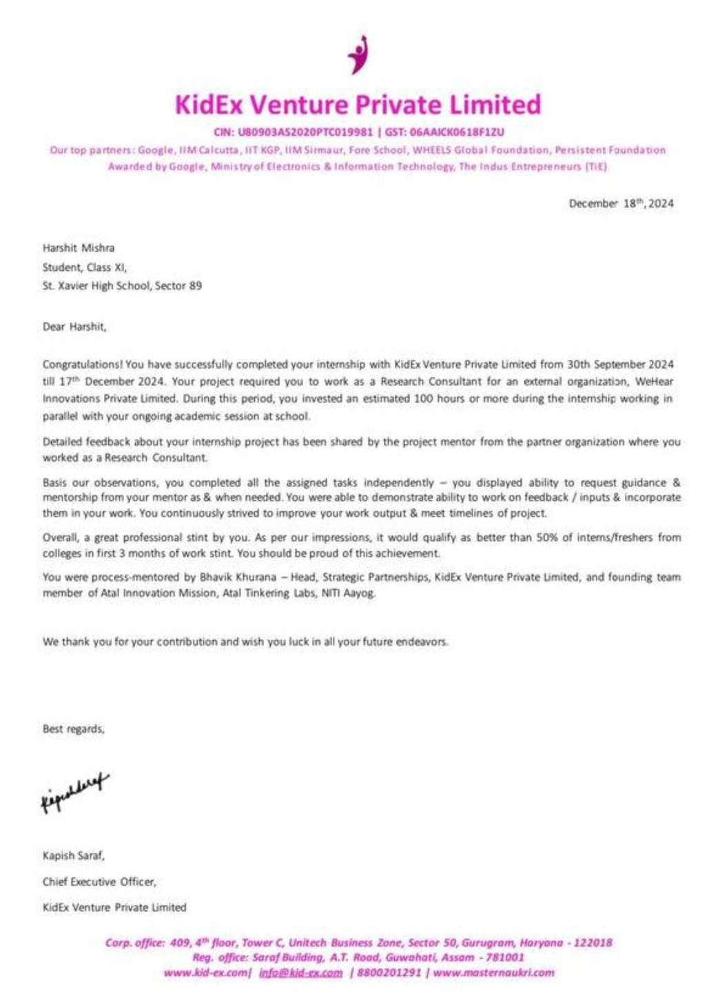 Certified Research Consultant — KidEx Internship 2024